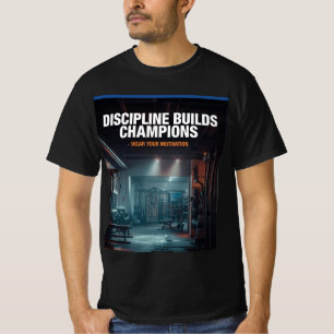 Discipline Bouwt Kampioenen — Fitness Motivatie S T-shirt