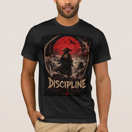 Discipline Bouwt Vrijheid – Samurai Krijger T-Shir T-shirt (Voorkant)