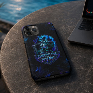 Discipline Boven Hype Bitcoin Blauwe Kwaststreek Case-Mate iPhone Case