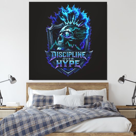 Discipline Boven Hype Bitcoin Crypto Mentaliteit O Canvas Afdruk (Insitu (Slaapkamer))
