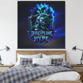 Discipline Boven Hype Blauwe Gloed Bitcoin Crypto Canvas Afdruk (Insitu (Slaapkamer))