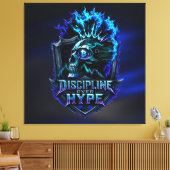 Discipline Boven Hype Blauwe Gloed Bitcoin Crypto Canvas Afdruk (Insitu (Woonkamer))