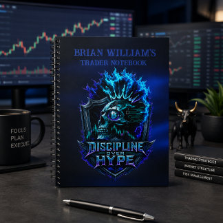 Discipline Boven Hype Blauwe Gloed Bitcoin Crypto  Notitieboek