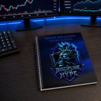 Discipline Boven Hype Blauwe Gloed Bitcoin Crypto  Planner