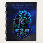 Discipline Boven Hype Blauwe Gloed Bitcoin Crypto Planner (Voorkant)
