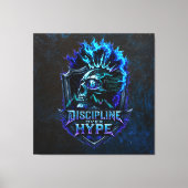 Discipline Boven Hype Blauwe Grunge Bitcoin Canvas Afdruk (Voorkant)