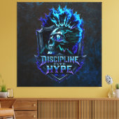 Discipline Boven Hype Blauwe Grunge Bitcoin Canvas Afdruk (Insitu (Woonkamer))