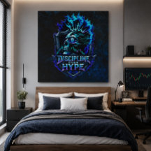 Discipline Boven Hype Blauwe Grunge Bitcoin