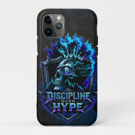 Discipline Boven Hype Blauwe Grunge Bitcoin Case-Mate iPhone Case