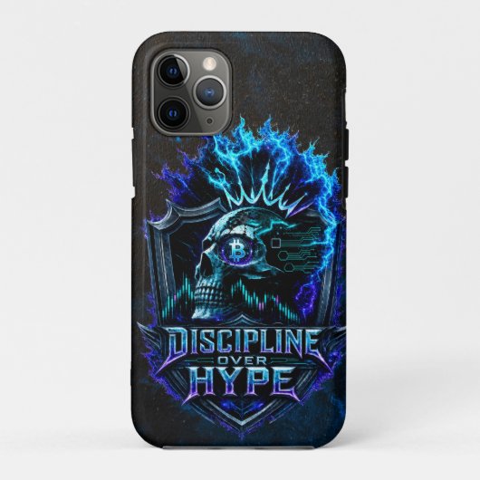 Discipline Boven Hype Blauwe Grunge Bitcoin Case-Mate iPhone Case (Achterkant)