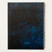 Discipline Boven Hype Blauwe Grunge Bitcoin Planner (Achterkant)
