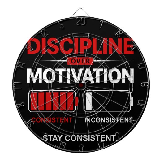 Discipline Boven Motivatie – Blijf Consistent | Se Dartbord (Voorkant)