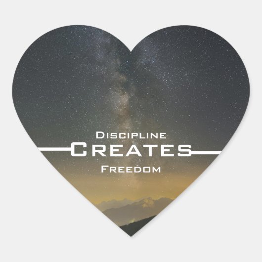 Discipline Creëert Vrijheid Hart Sticker (Voorkant)