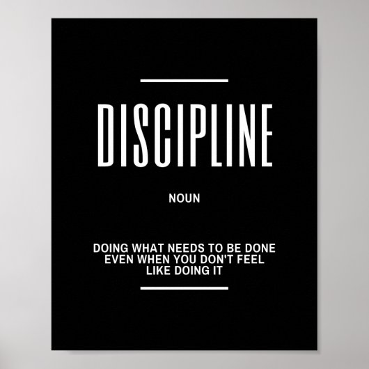 DISCIPLINE de Citaat van de Definitie - Inspireren Poster (Voorkant)