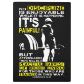 DISCIPLINE - Deadlift Workout Motivatie Klembord (Achterkant)