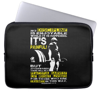DISCIPLINE - Deadlift Workout Motivatie Laptop Sleeve