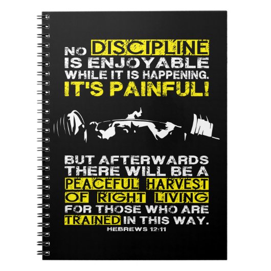 DISCIPLINE - Deadlift Workout Motivatie Notitieboek (Voorkant)