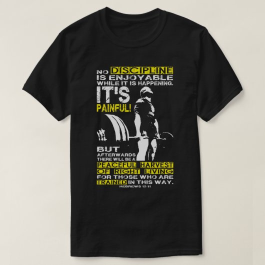 DISCIPLINE - Deadlift Workout Motivatie T-shirt (Design voorkant)