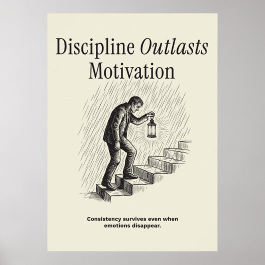 Discipline duurt langer dan motivatie poster (Voorkant)