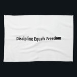 Discipline Equals Freedom Minimalist Typewriter  Theedoek<br><div class="desc">Clean execution in every task. Premium cotton towel featuring high-contrast typewriter typography,  blending daily utility with a clean,  industrial aesthetic.</div>