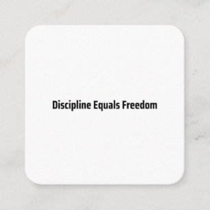 Discipline Equals Freedom Minimalistische Schrijfm Informatiekaartje