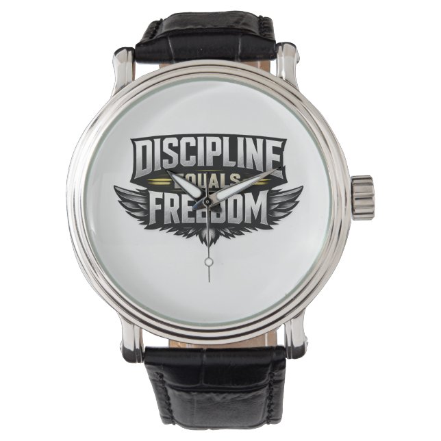 Discipline Equals Freedom – Motivational Design  Horloge (Voorkant)