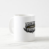 Discipline Equals Freedom – Motivational Design  Koffiemok (Voorkant links)
