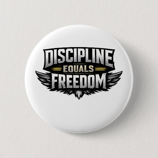 Discipline Equals Freedom – Motivational Design  Ronde Button 5,7 Cm (Voorkant)