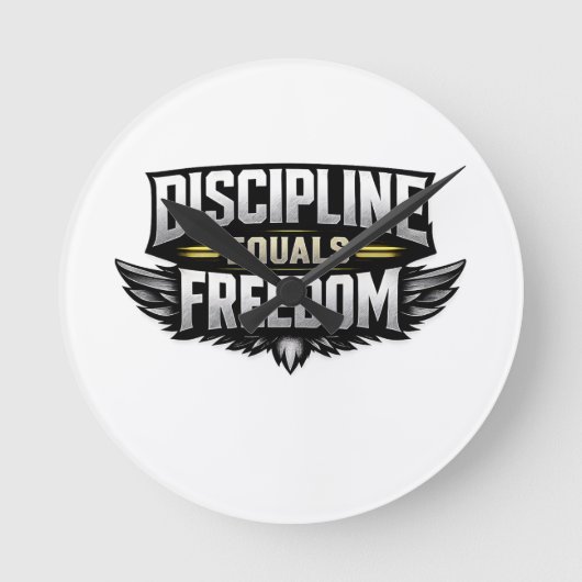 Discipline Equals Freedom – Motivational Design Ronde Klok (Voorkant)