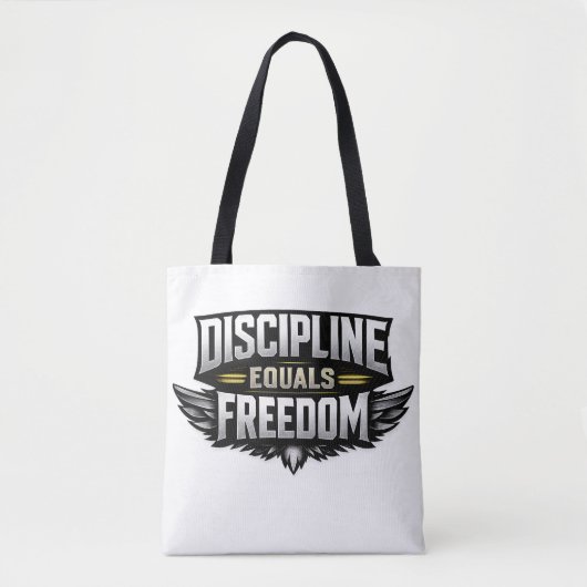 Discipline Equals Freedom – Motivational Design  Tote Bag (Voorkant)