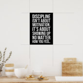 Discipline gaat over opdagen, gym, drukte, grind poster (Keuken)