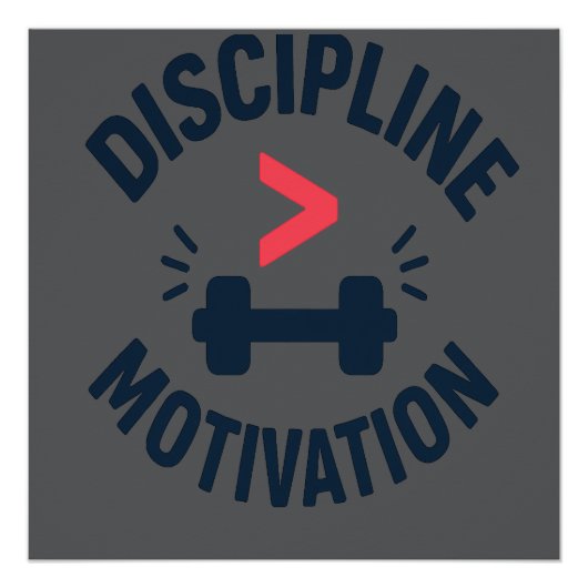DIscipline Greater than Motivation- Gym Fitness  Perfect Poster (Voorkant)