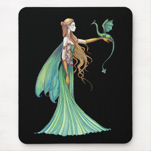 Discipline Green Fairy Dragon door Molly Harrison Muismat (Voorkant)