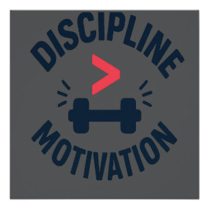 Discipline Groter dan Motivatie- Fitness Gym Perfect Poster