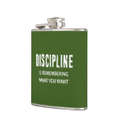 Discipline herinnert zich wat je wilt heupfles (Links)