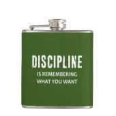 Discipline herinnert zich wat je wilt heupfles (Voorkant)