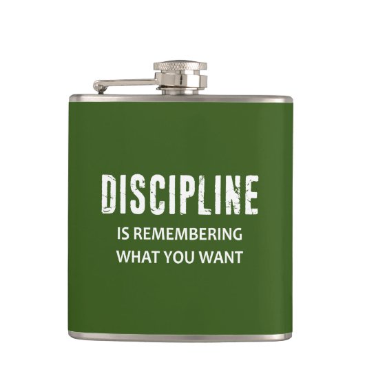Discipline herinnert zich wat je wilt heupfles (Voorkant)
