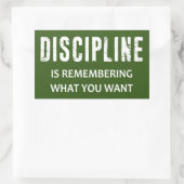 Discipline herinnert zich wat je wilt rechthoekige sticker (Tas)