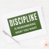 Discipline herinnert zich wat je wilt rechthoekige sticker (Envelop)