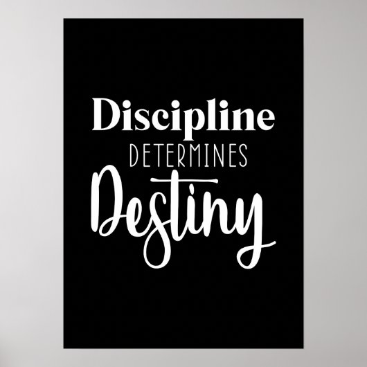 Discipline - Hustle, Gym, Succes Motivatie Poster (Voorkant)