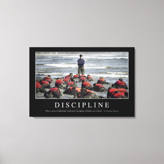 Discipline: Inspirerend prijsopgave Canvas Afdruk (Voorkant)