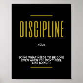 Discipline Inspirerend Quote Poster (Voorkant)