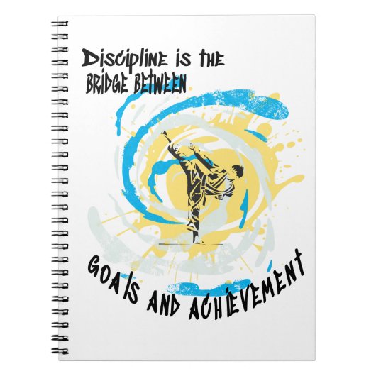 Discipline is de brug tussen doelen en vechtkunst notitieboek (Voorkant)