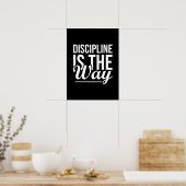 Discipline is de weg - Gym, Hustle, Succes Poster (Keuken)