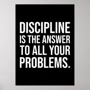 Discipline is het antwoord, gymnastiek, gedrang, s poster