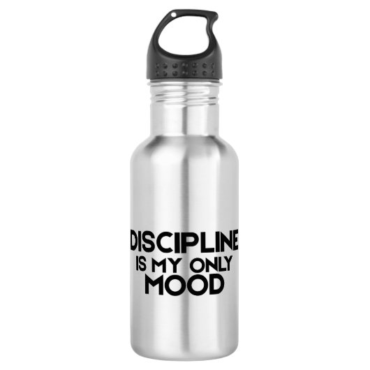 Discipline Is My Only Mood Minimalist Water Bottle Waterfles (Voorkant)
