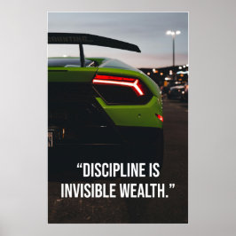 Discipline Is Onzichtbare Rijkdom Supercar Citaat Poster