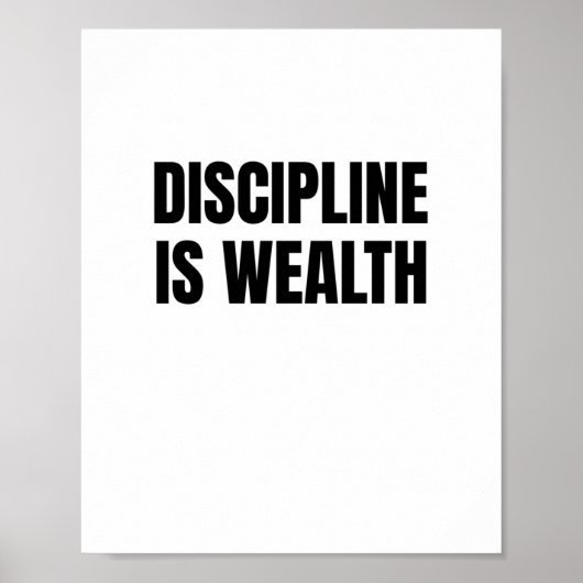 Discipline is rijkdom poster (Voorkant)