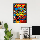Discipline Is The Bridge Comic Book Pop Art Poster (Thuiskantoor)