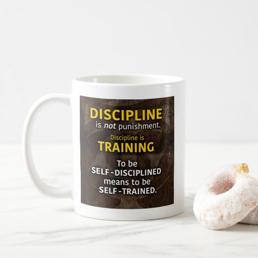 Discipline is training - Workout Gym Inspirerend Koffiemok (Met donut)